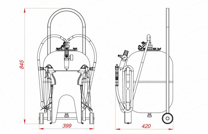 Ручний пневматичний ін'єктор MPI50 на два пістолета — изображение 6